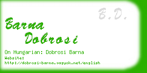 barna dobrosi business card